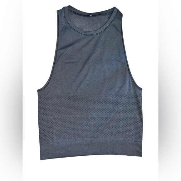Lululemon Black Mesh Cropped Tank – Size 4 - Picture 1 of 2